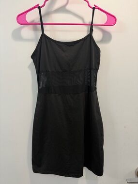 Black Mini Dress with Mesh Waist - NWOT